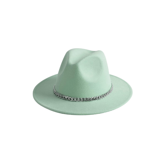 Mint Green Hat with Chain