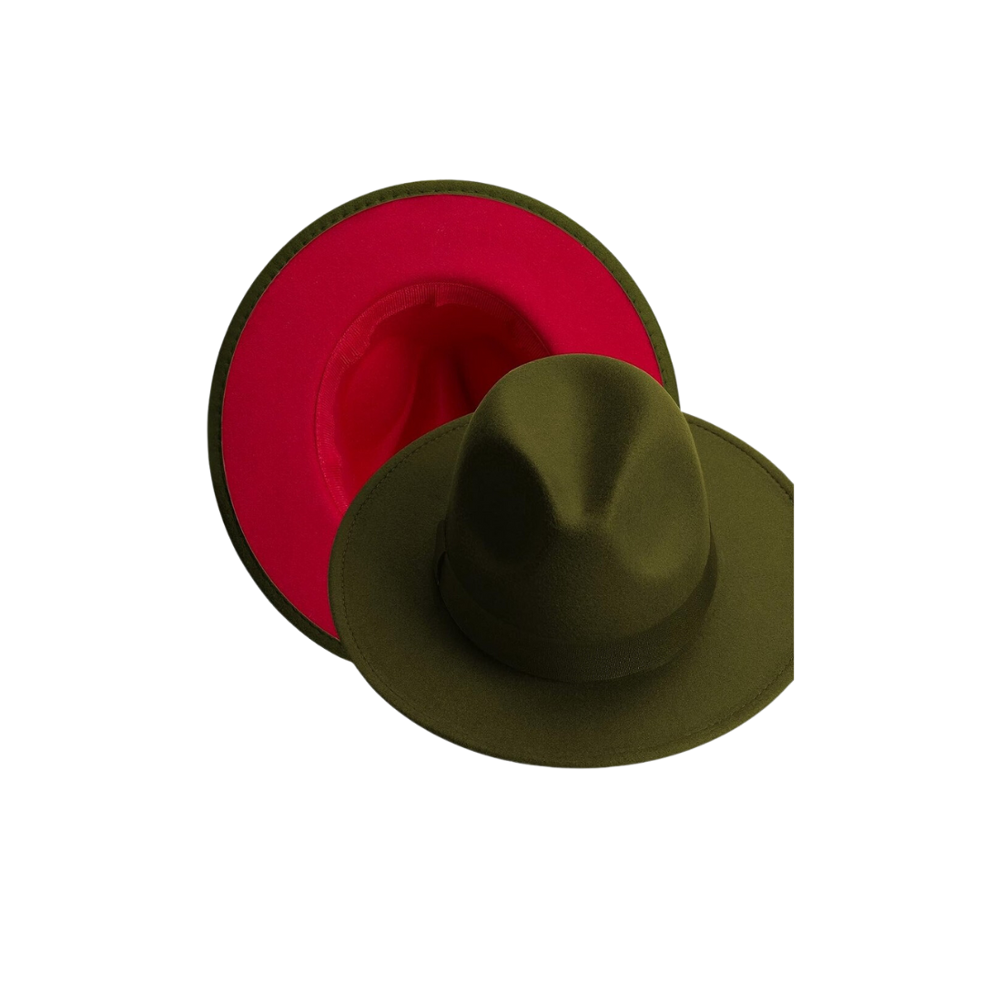 Army Green Hat with Red lining