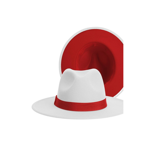 White hat with Red Lining